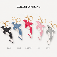 Porte-clés en cuir PU Orca, adorable breloque animale marine, pendentif pour sac, accessoire de sac à dos, cadeau