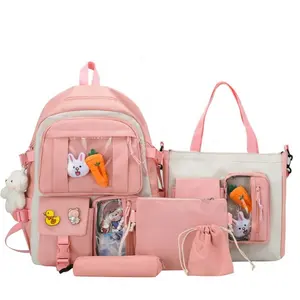 mochilas escolares de buena calidad 2024 New Custom girls Schoolbags set 5 pieces school bag BACKPACK SET BACKPACK BAG