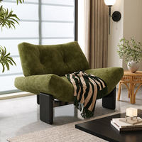 Sillón Moderno para Sala de Estar, Diseño Popular, Estilo Crema, Sillón Individual de Tela, Cómodo, Ligero y de Lujo