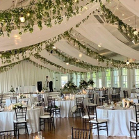 I299 Décoration de plafond de mariage personnalisée carrée ronde avec des cordes de fleurs en soie de haute qualité