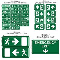 Pegatinas de Vinilo Verde Personalizadas con Flechas Indicadoras de Dirección, Mensajes de Seguridad para Negocios, Señales de Salida de Emergencia Comerciales