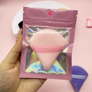 Borla de Maquillaje Triangular de Terciopelo con Logotipo Personalizado, Borla de Algodón para Fijar Maquillaje, Herramienta Cosmética Suave para el Rostro - Product Image 3