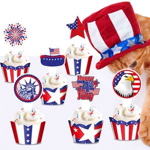 Happy 4th of July America Flag Pattern Cupcake Box Independence Day Festival Party <b>Decoration</b> <b>Supplies</b> <b>Cake</b> Topper Wholesale - Product Image 5