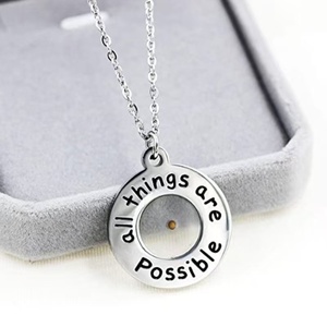 Collar de acero inoxidable con semilla de mostaza para mujer y hombre - Moviendo montañas y llenando mares - Product Image 6