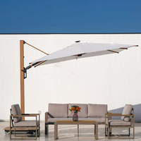 Parasol de jardin autoportant carré de grande taille, à manivelle, rotatif, pour extérieur, patio, mariage, style romain, avec auvent pliant