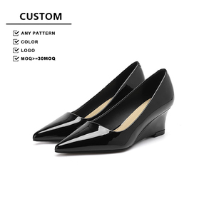 Zapatos de Tacón de Cuña para Mujer, Estilo Moderno y Sencillo, para el Trabajo, Aumentan la Estatura 5 cm, Zapatos de Negocios para Eventos Formales - Product Image 3