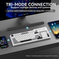 Teclado Inalámbrico Tri-Modo AULA F3099 con Retroiluminación RGB, Recargable, Silencioso y Ergonómico para PC de Escritorio y Gamers