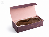 Boîte à perruque rigide magnétique avec logo personnalisé, emballage de luxe pour extensions de cheveux avec insert en satin pour les marques de beauté