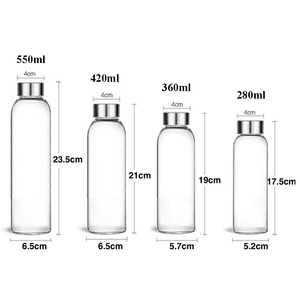 Riciclabile 300ml 500ml di vetro bottiglia di acqua Fitness birra per uso domestico bottiglia per bere Botella Con Tapa De Rosca - Product Image 4