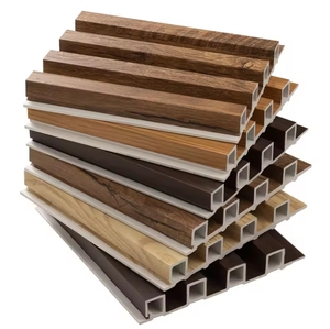 Wpc Mũ Bảng điều khiển bên ngoài bức tường rỗng nhà siding trang trí gỗ thanh Walnut ngoài trời rãnh tấm ván Ốp - Product Image 2