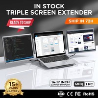 Écran d'extension pour ordinateur portable 14 pouces IPS FHD 1080P LED, moniteur portable triple 13-17 pouces, Type-C, haut-parleur intégré, Windows/Mac, usage professionnel