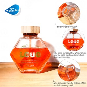 Produttore100ml 220ml 380ml vasetti di <span class=keywords><strong>miele</strong></span> in vetro esagonale trasparente con coperchio e bastoncino di <span class=keywords><strong>miele</strong></span> - Product Image 6