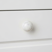 Poignée de porte de placard sphérique en marbre blanc de Carrare naturel moderne pour la décoration intérieure, salle de bain, salon, armoire