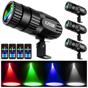 Proyector <span class=keywords><strong>LED</strong></span> <span class=keywords><strong>Pinspot</strong></span> <span class=keywords><strong>RGBW</strong></span> 4 en 1 de 15W con Control Remoto Automático, IP33, 4100K Blanco Neutro, AC 85-265V para Fiestas, Clubes, Escenarios y Eventos - Product Image 1