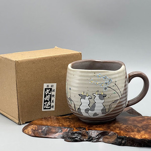 Katzen-Design Handgefertigte Keramik Kaffee- & Teetasse Niedliche Frühstücks-Milchtee-Wassertasse Kaffeebecher Japanischer Stil Keramiktasse Süß - Product Image 5