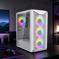 Casing PC Gaming White TDI1104 ATX Micro ATX dengan Kaca Temper 3mm dan Panel Depan Mesh