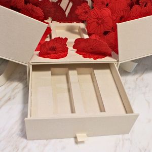 กล่องของขวัญเครื่องประดับ3D ทำด้วยมือแบบสองประตูสำหรับวันวาเลนไทน์วันเกิดกระดาษตัดลายดอกไม้ฟองน้ำเคลือบด้านสำหรับวันเกิด - Product Image 4