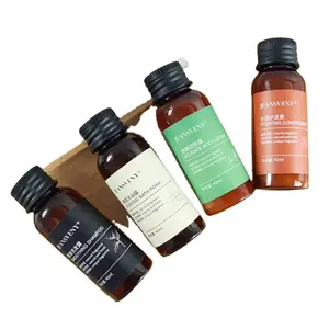 Vente en gros Ensemble de commodités d'hôtel personnalisées mini bouteille de shampooing et d'après-shampooing avec logo pour hôtels et spa