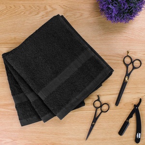 Toallas de Algodón 100% Gruesas y Absorbentes para Gimnasio, Belleza, Spa, Cuidado del Cabello en Casa, Color Gris y Negro, para Salón de Belleza - Product Image 2