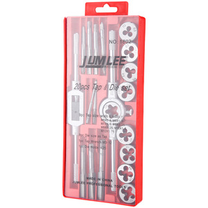 Jumlee Tap And Die Set 20Pcs M3 To M12 Manual <b>Thread</b> Cutting <b>Tools</b> For Metal Working - Product Image 1