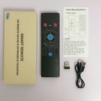 Remote Mouse Udara T6C 2.4G dengan Touchpad & Kontrol Suara Keyboard Nirkabel Berlampu Latar untuk Android TV Box/PC