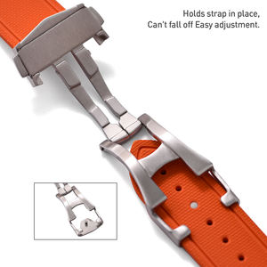 JUELONG <span class=keywords><strong>Bracelet</strong></span> de montre FKM à texture de tissu 20mm 21mm 22mm <span class=keywords><strong>Bracelet</strong></span> de montre en caoutchouc fluoré à dégagement rapide - Product Image 5