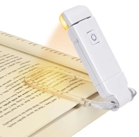 Lampu baca LED isi ulang daya USB, dengan klip pelindung mata pembatas buku putih portabel untuk agen Dropshipping Sekolah
