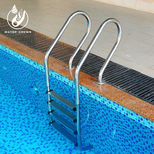Couronne d'eau en acier inoxydable main courante de sécurité antidérapante échelle durable adaptée aux accessoires de piscine de parc aquatique de piscine - Product Image 2
