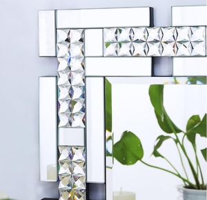 <span class=keywords><strong>Grand</strong></span> <span class=keywords><strong>miroir</strong></span> <span class=keywords><strong>mural</strong></span> décoratif en cristal élégant pour le salon, la salle à manger, l'entrée, le style <span class=keywords><strong>ancien</strong></span>, la décoration murale - Product Image 6