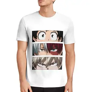 OEM ODM Custom Digital Print Cartoon Anime T-shirt My Hero Academia T Shirt For Men Unisex