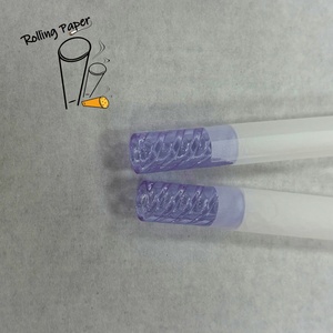 Tube à fumer en verre spiralé violet personnalisé OEM/ODM 10 * 30MM avec une bonne sensation de fumée - Product Image 5