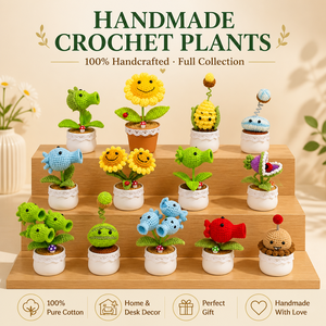 Ramo <span class=keywords><strong>de</strong></span> Flores Artificiales Tejidas, Planta en Maceta <span class=keywords><strong>de</strong></span> Hilo <span class=keywords><strong>de</strong></span> Lana, Decoración para el Hogar, Flor <span class=keywords><strong>de</strong></span> Ganchillo <span class=keywords><strong>de</strong></span> Guisante Zombi, Girasol, Regalo - Product Image 2