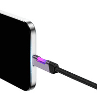 Câble USB lumineux 60W avec lumière dégradée, câble de charge de téléphone lumineux USB-C vers USB-C 60W, câble de données USB avec lumière LED RGB