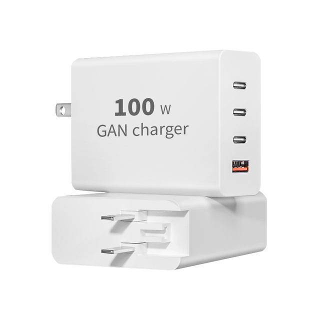 100W PD Folding Plug UK 4 Port USB C Wall Charger Portable Type C USB Fast Charging Travel Adapter Charger