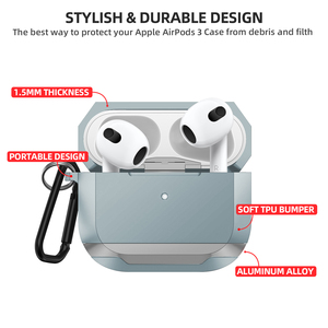 Vỏ tai nghe <span class=keywords><strong>Bluetooth</strong></span> hợp kim nhôm chất lượng cao cho Apple Vỏ bảo vệ chống rơi Tai nghe không dây dành cho AirPods - Product Image 3
