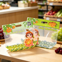Op maat gemaakte ziplock zakken voor voedselverpakkingen, bedrukte plastic fruitverpakkingen met ritssluiting, transparante plastic fruitzakken voor druiven