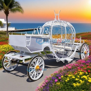 Out Beautiful Pumpkin Horse Carriage for Wedding and Outdoor Christmas Decoration Horse Carriage Pumpkin Horse Cart - Product Image 3