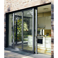 Porte coulissante à rupture de pont thermique en aluminium pour maison résidentielle et commerce, porte patio en verre