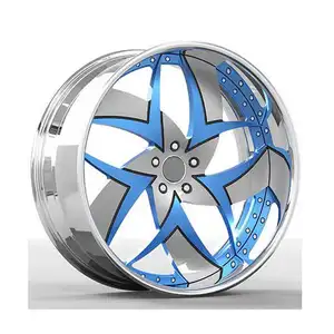 North America Modifi Shop Midnight 5x120 Wheels 18 19 20 21 22 Inch Blue Rims For All Make And Model Cars Foreign And Domestic