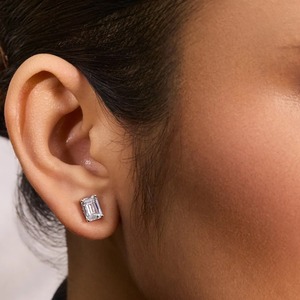 2.00CTW Radiant Cut Zircon <b>Drop</b> Earrings Rhodium Plated 14K VVS-VS Clarity Women's Wedding Anniversary Party Trendy Gift - Product Image 1