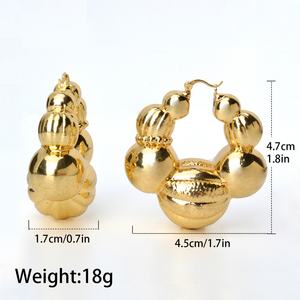 Pendientes de Aro Chapados en Oro de 18k con Bola de Cobre de Alta Calidad, Gran Venta en África, para Mujer - Product Image 6