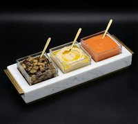 Ensemble de vaisselle à miel en lucite abeille dorée, bol à miel en acrylique avec assiette, cuillère abeille dorée, pour la table de Rosh Hashanah, Judaica, pour le Nouvel An juif