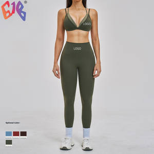 Ensemble <span class=keywords><strong>de</strong></span> <span class=keywords><strong>yoga</strong></span> superposé pour <span class=keywords><strong>femme</strong></span>, <span class=keywords><strong>tenue</strong></span> <span class=keywords><strong>de</strong></span> sport à bretelles spaghetti pour la course et l'entraînement - Product Image 1