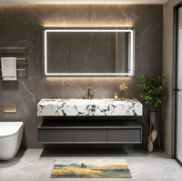 Étagère de salle de bain minimaliste moderne, armoire murale pour salle de bain, miroir LED à intensité variable pour hôtels, villas et appartements OEM ODM