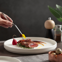 Élégante Assiette Créative en Céramique pour Steak, Vaisselle Minimaliste en Porcelaine Haut de Gamme pour la Grande Cuisine, Assiette en Porcelaine à Usage Commercial