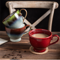 Tasse à café en porcelaine rouge écologique de haute qualité, passe au lave-vaisselle, style américain, glaçure réactive dégradée, tasse à thé en céramique