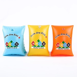 Bouées de natation gonflables pour enfants, manches aquatiques épaissies avec motif lettres ABCD, couleurs orange, bleu, jaune - Product Image 5