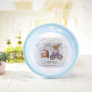 Plastic Washbasin Transparent PP Material <b>Round</b> Deepened Thickened <b>Basin</b> For Household Use Blue Color - Product Image 1