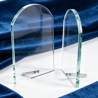 Trophée en verre de jade, trophée en cristal, récompense en cristal, plaque de récompense en verre transparent, socle métallique, événements, entreprise, médaille, cérémonie de remise des prix