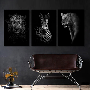 <span class=keywords><strong>Peinture</strong></span> américaine <span class=keywords><strong>moderne</strong></span> sur toile d'animal noir et blanc Décoration de la maison avec de l'huile sur l'éléphant Lion <span class=keywords><strong>Girafe</strong></span> Zèbre pour la décoration intérieure - Product Image 2